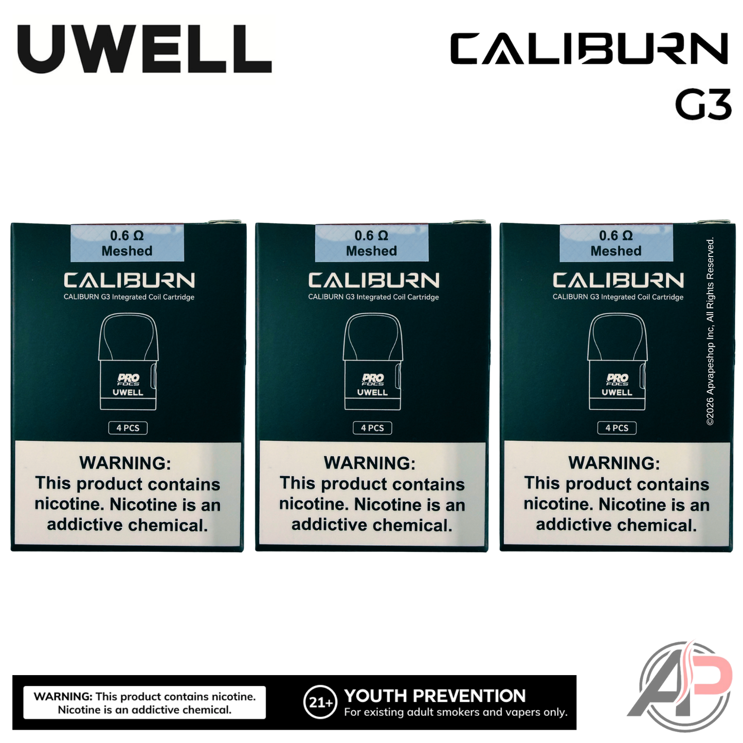 Uwell Caliburn G3 Replacement Pods 4 Pack