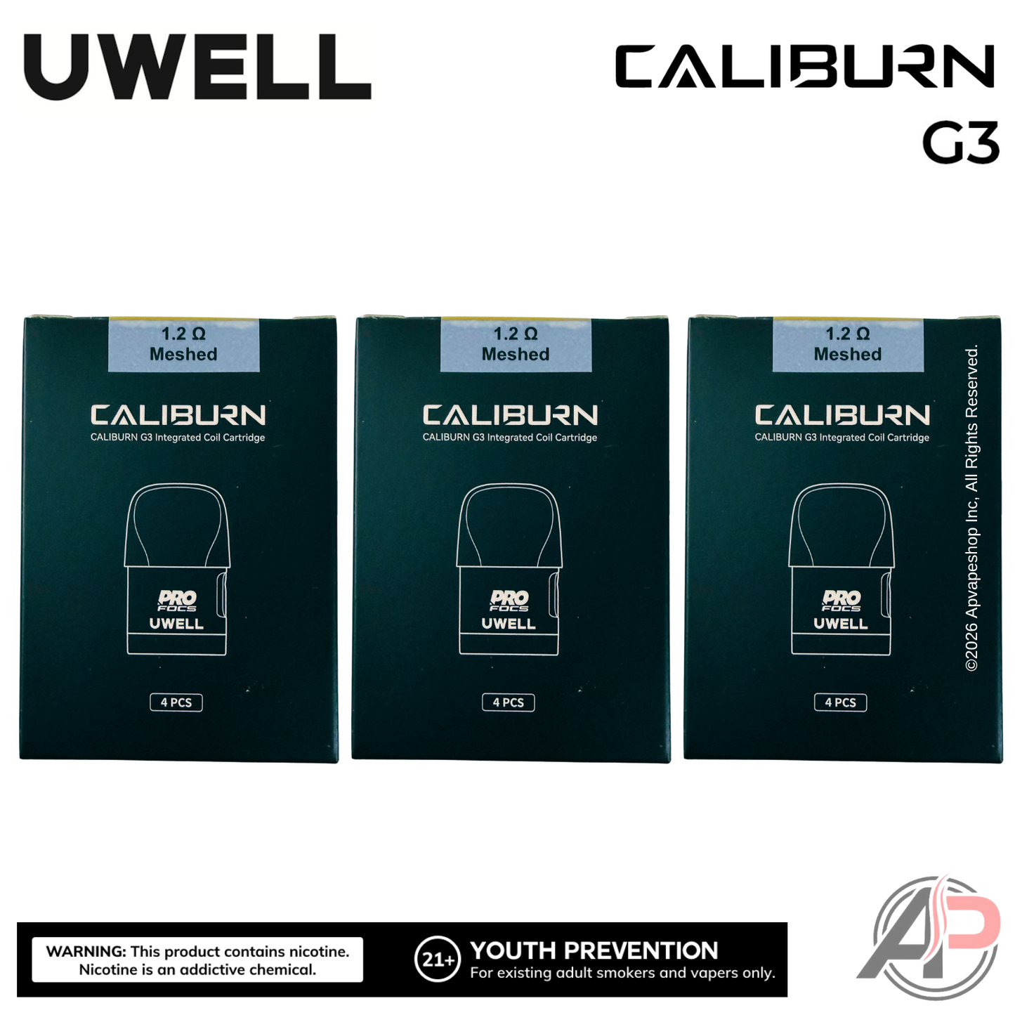 Uwell Caliburn G3 Replacement Pods 4 Pack