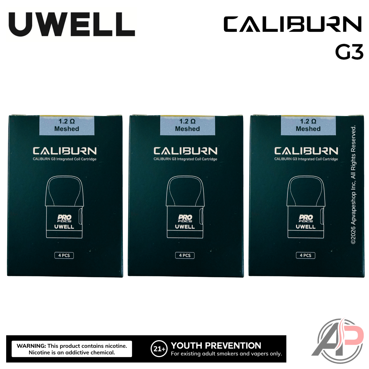 Uwell Caliburn G3 Replacement Pods 4 Pack