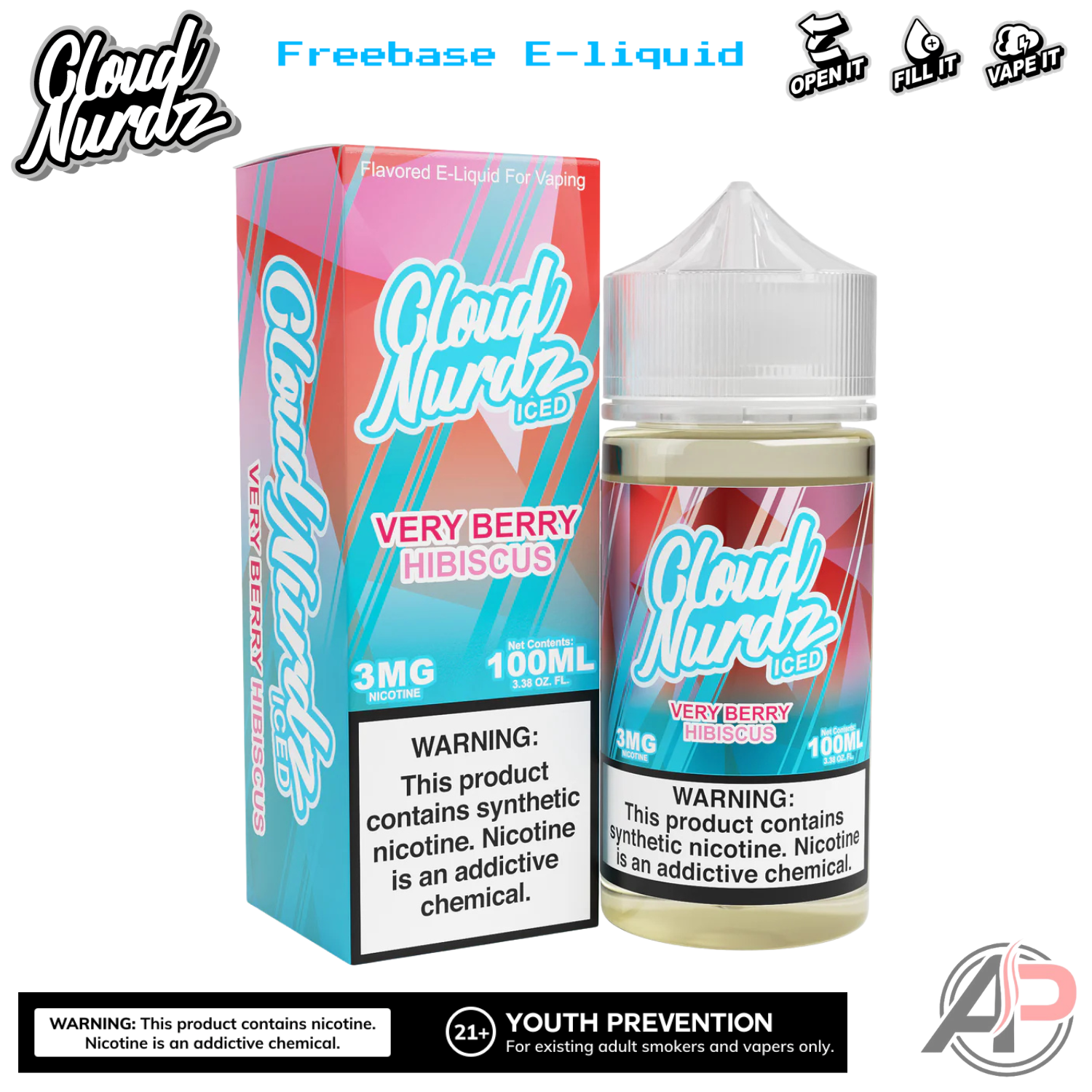 Cloud Nurdz Very Berry Hibiscus Iced E-Liquid 100mL