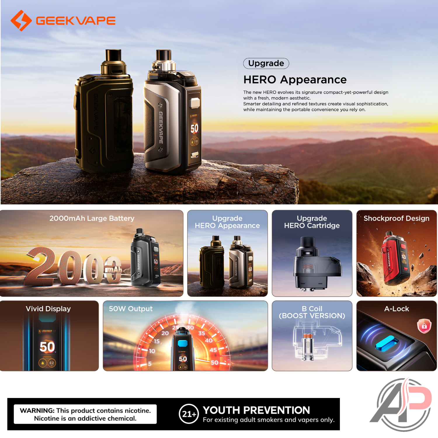 Geek Vape Aegis Hero 5 50w Pod Mod Starter Kit Device Apvs Geek Vape Aegis Hero 5 50w Pod Mod Starter Kit Device Apvs