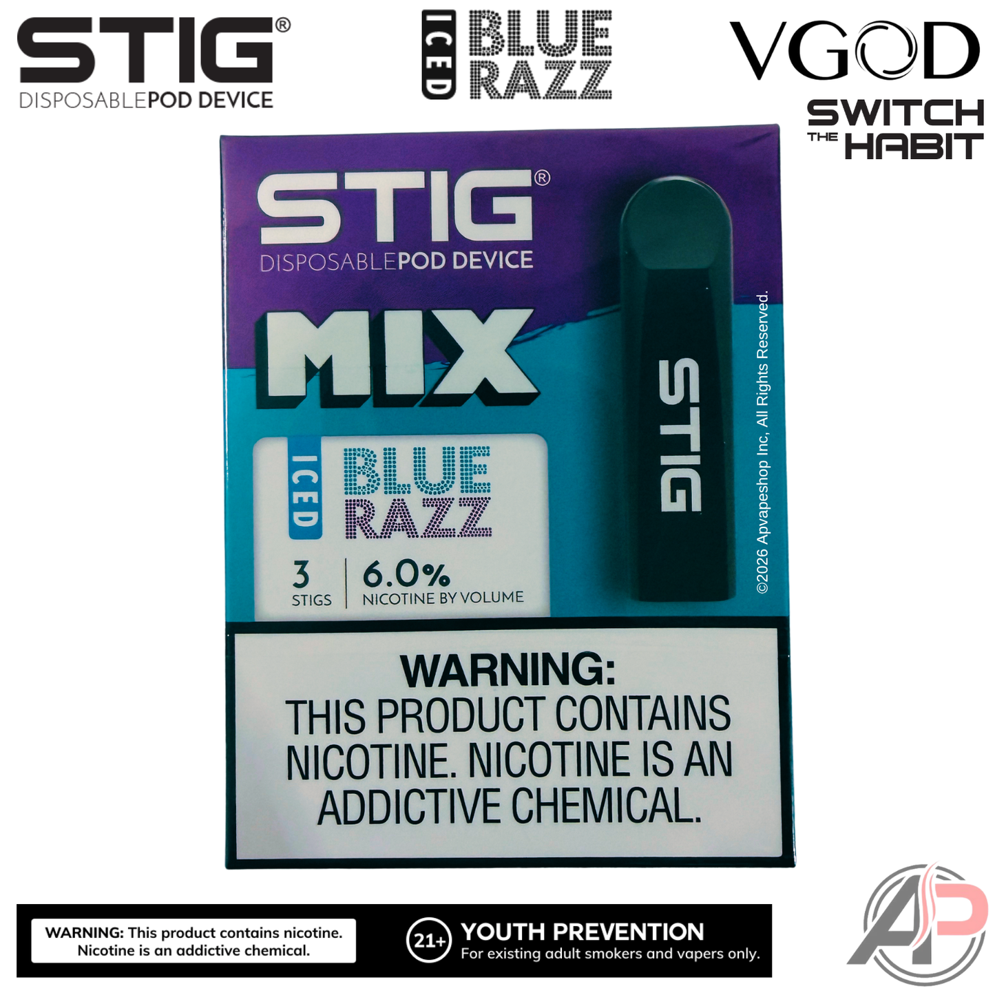 Vgod Stig Disposable Vape Device 3 Pack