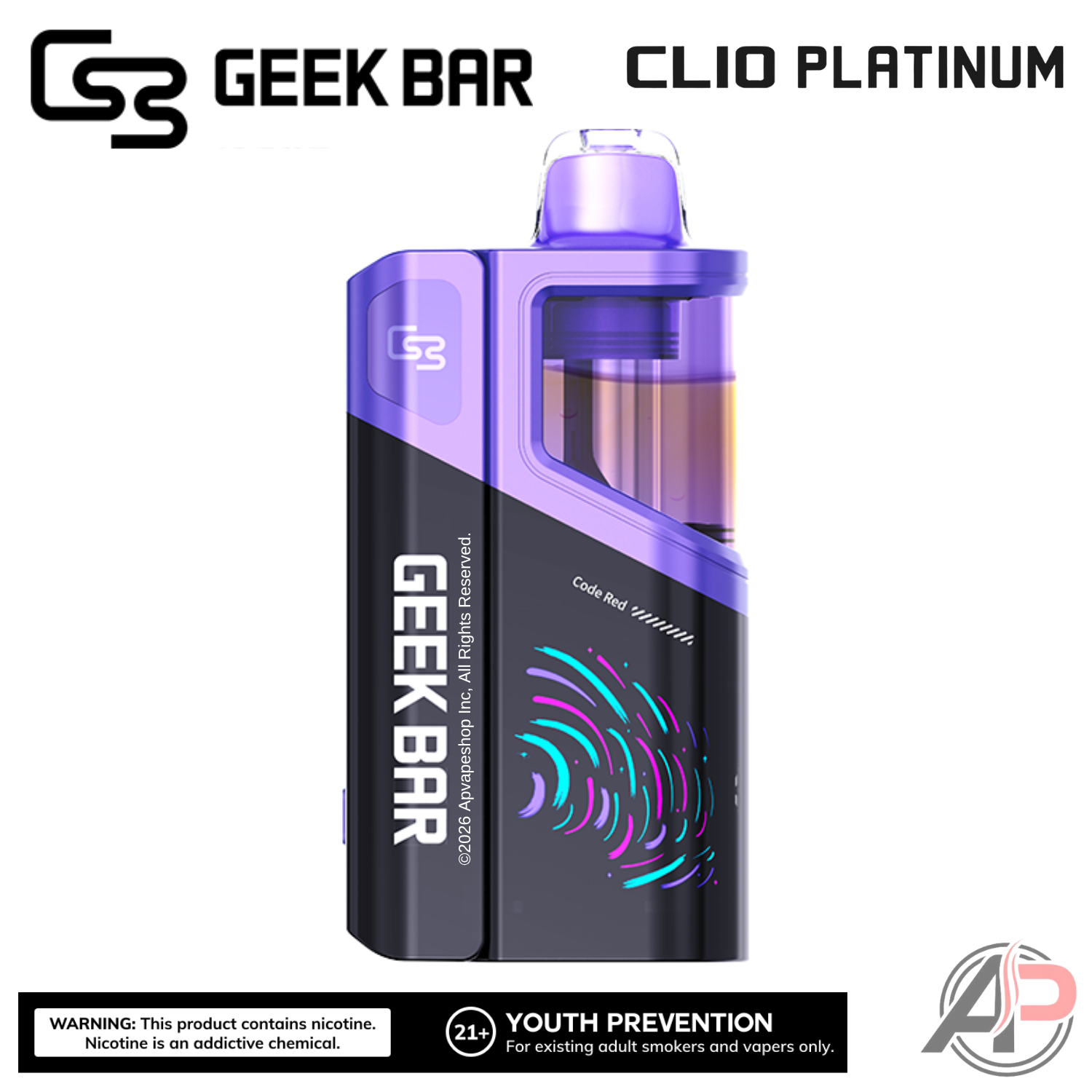 Geek Bar Clio Platinum 50,000 Puffs Disposable Vape Device Kit Apvs Geek Bar Clio Platinum 50,000 Puffs Disposable Vape Device Kit Apvs
