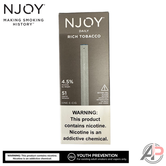 Njoy Daily Rich Tobacco Disposable Vape Device Njoy Daily Rich Tobacco 4.5% 45mg