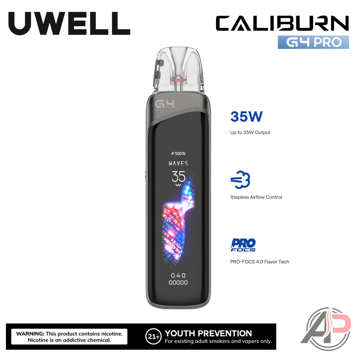 Uwell Caliburn G4 Pro Pods System Starter Kit Device