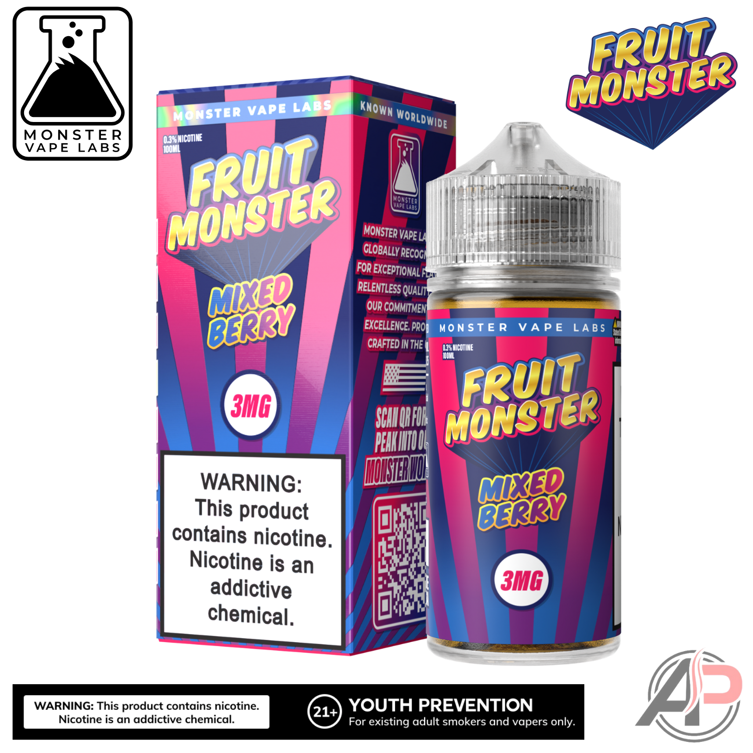 Mixed Berry E-Liquid By Fruit Monster Vape Labs 100mL