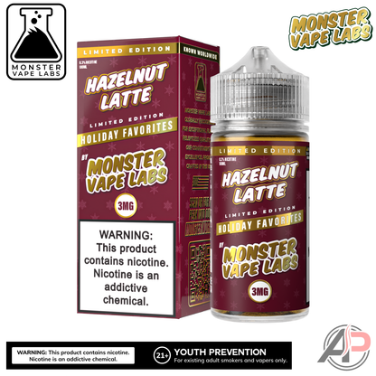 Hazelnut Latte E-Liquid By Holiday Monster Vape Labs 100mL  Apvs