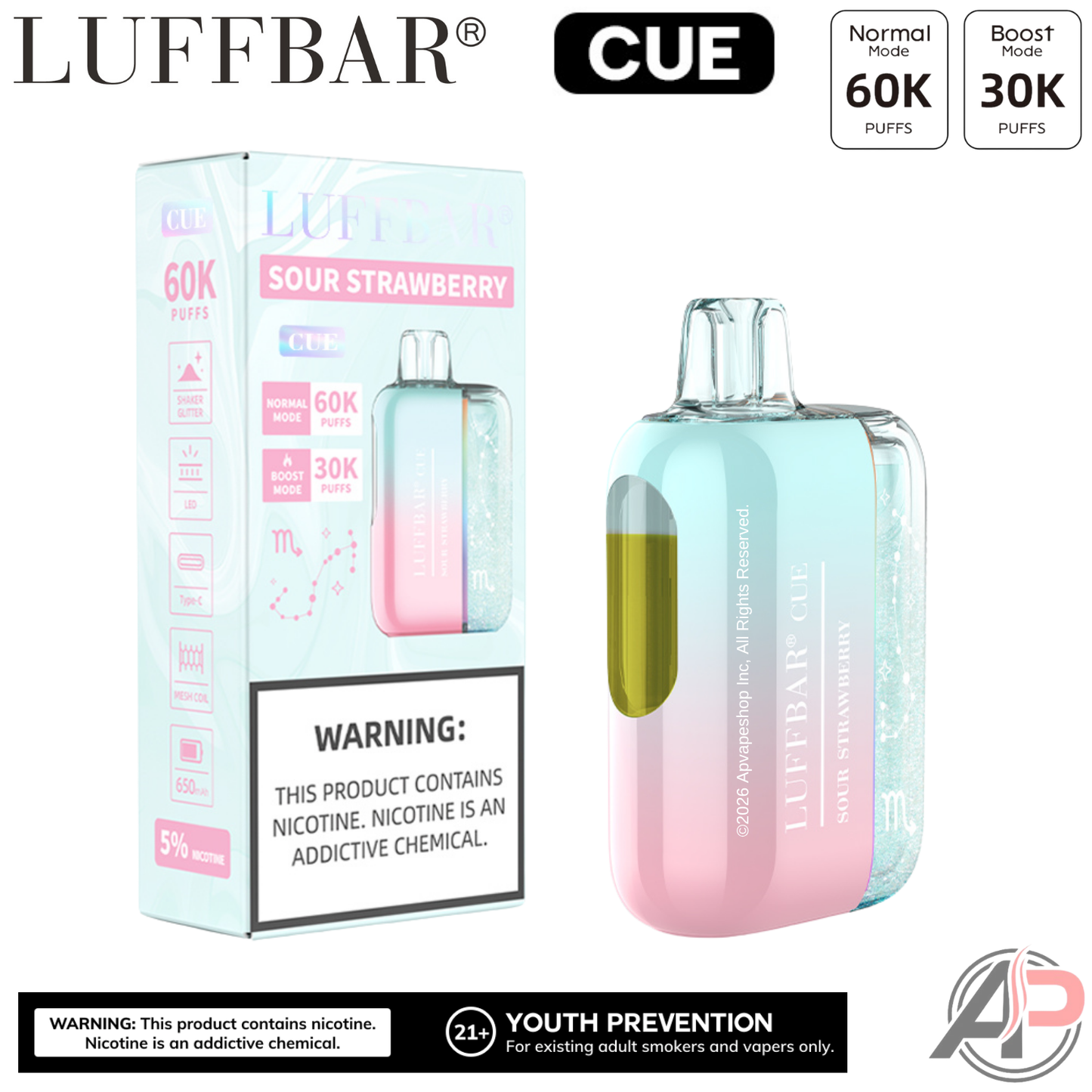 LuffBar Cue 60,000 Puffs Disposable Vape Device