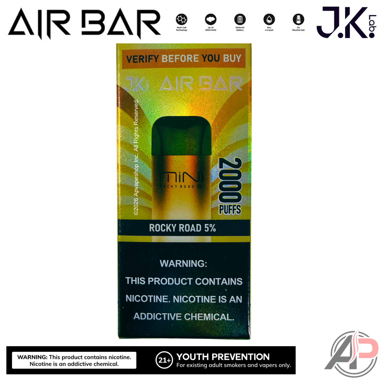 Air Bar Mini 2000 Puffs Disposable Vape Device