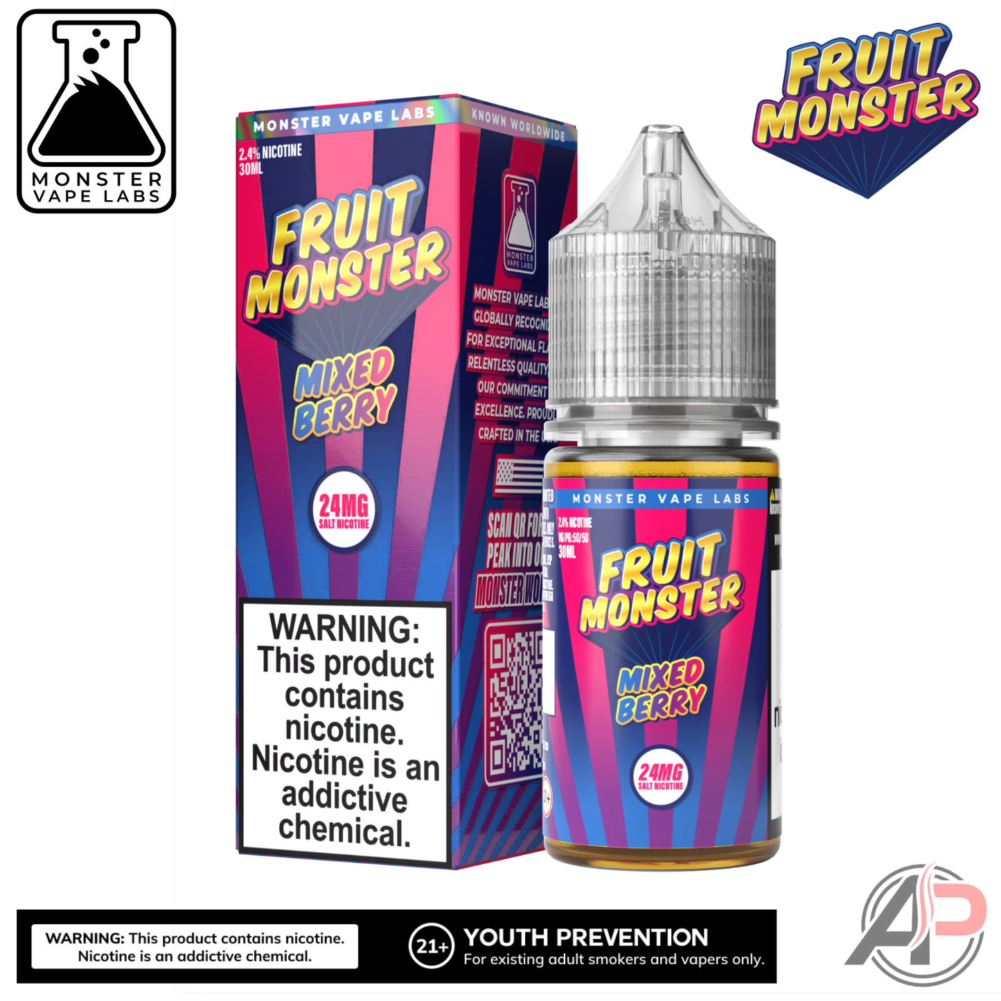 Mixed Berry E-Liquid By Fruit Monster Vape Labs 100mL