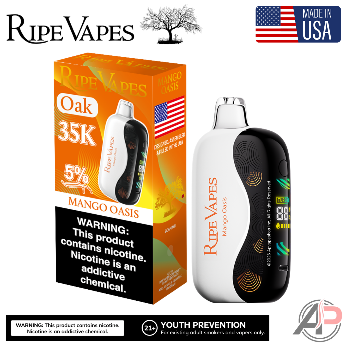 Ripe Vapes Oak 35000 Puffs Disposable Vape Device