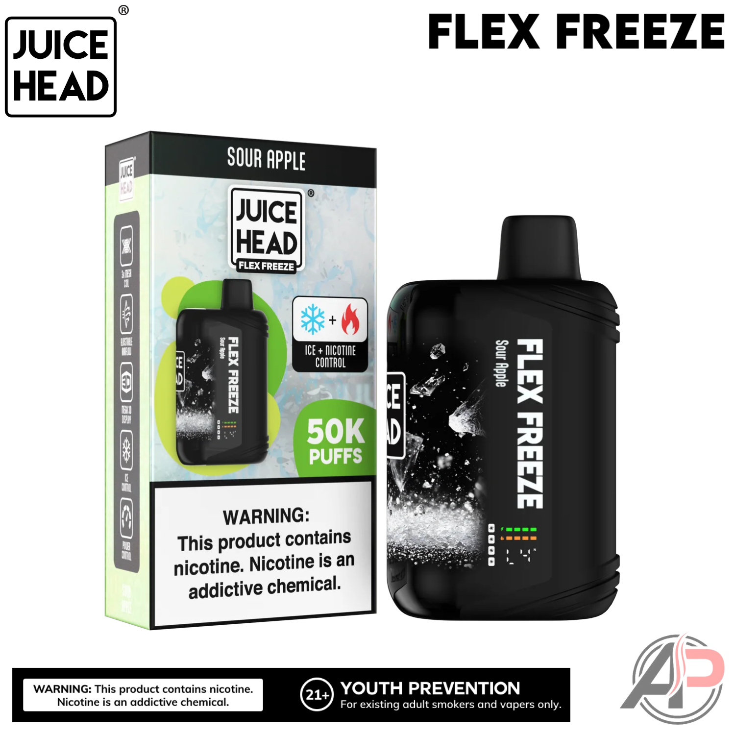 Juice Head Flex Freeze 50,000 Puffs Disposable Vape Device Apvs Juice Head Flex Freeze 50,000 Puffs Disposable Vape Device Apvs
