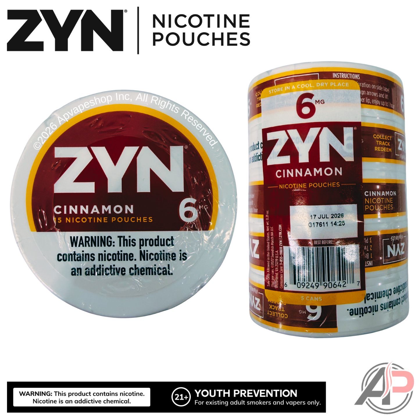 Zyn Nicotine Pouches Cinnamon 6mg