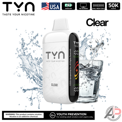 Tyn 50000 Puffs Disposable Vape Device Clear