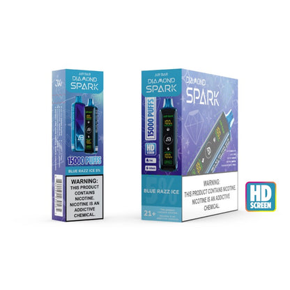 Air Bar Diamond Spark 15000 Puffs Disposable Vape Device Blue Razz Ice