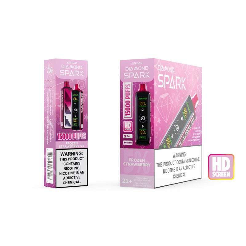 Air Bar Diamond Spark 15000 Puffs Disposable Vape Device Frozen Strawberry