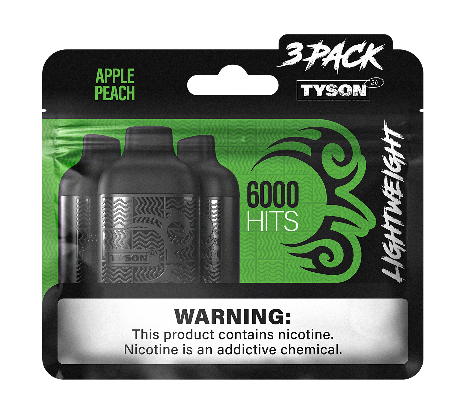 Tyson 2.0 Lightweight 6000 Puffs Disposable Vape Device 3 Pack