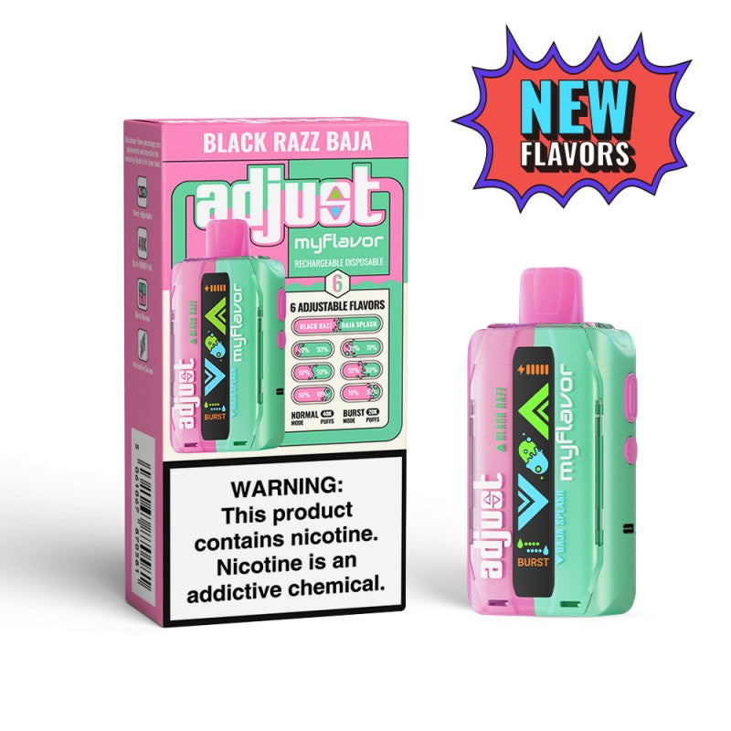 Adjust MyFlavor 40K Puffs Disposable Vape Device Black Razz Baja Splash