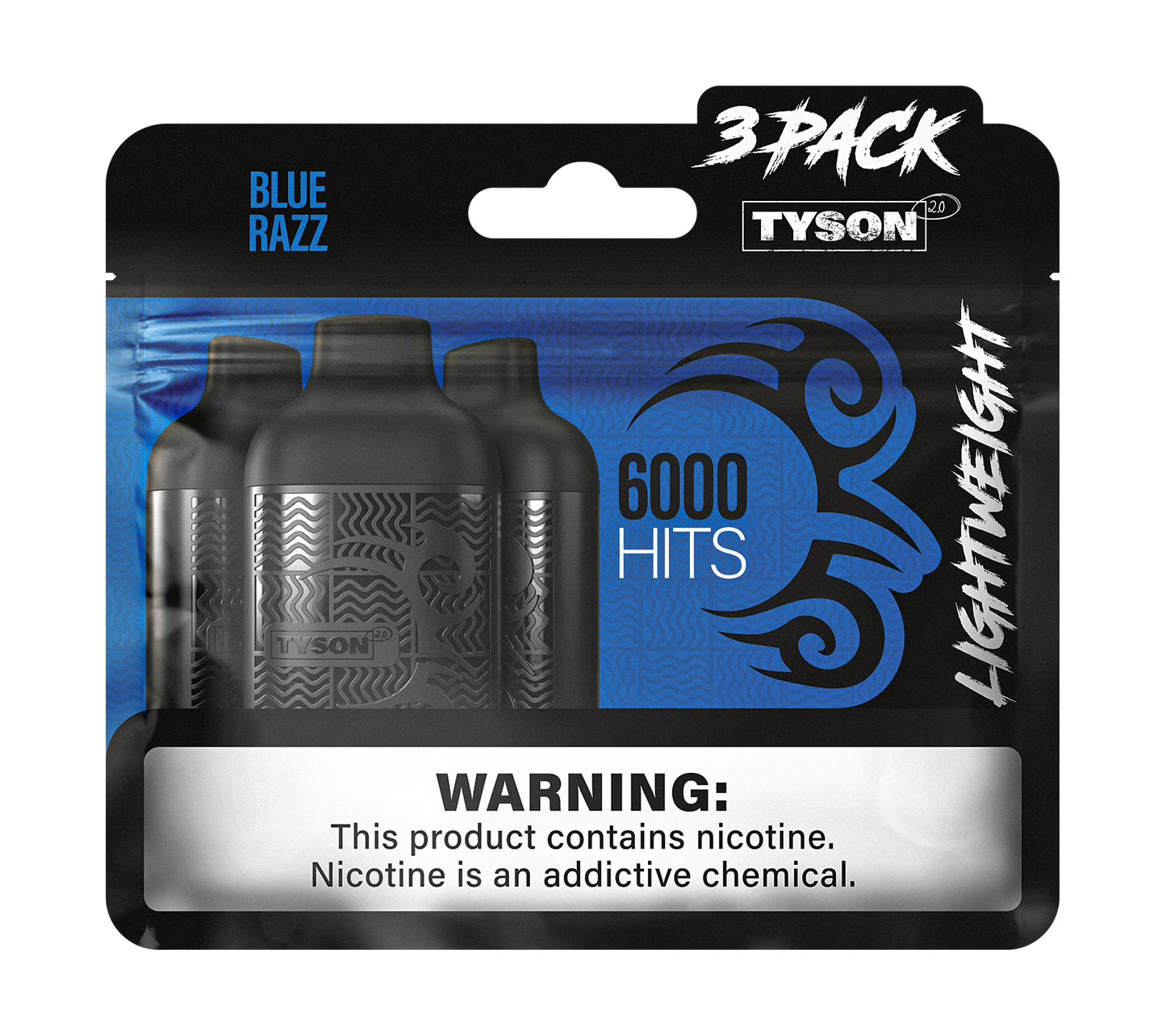 Tyson 2.0 Lightweight 6000 Puffs Disposable Vape Device 3 Pack