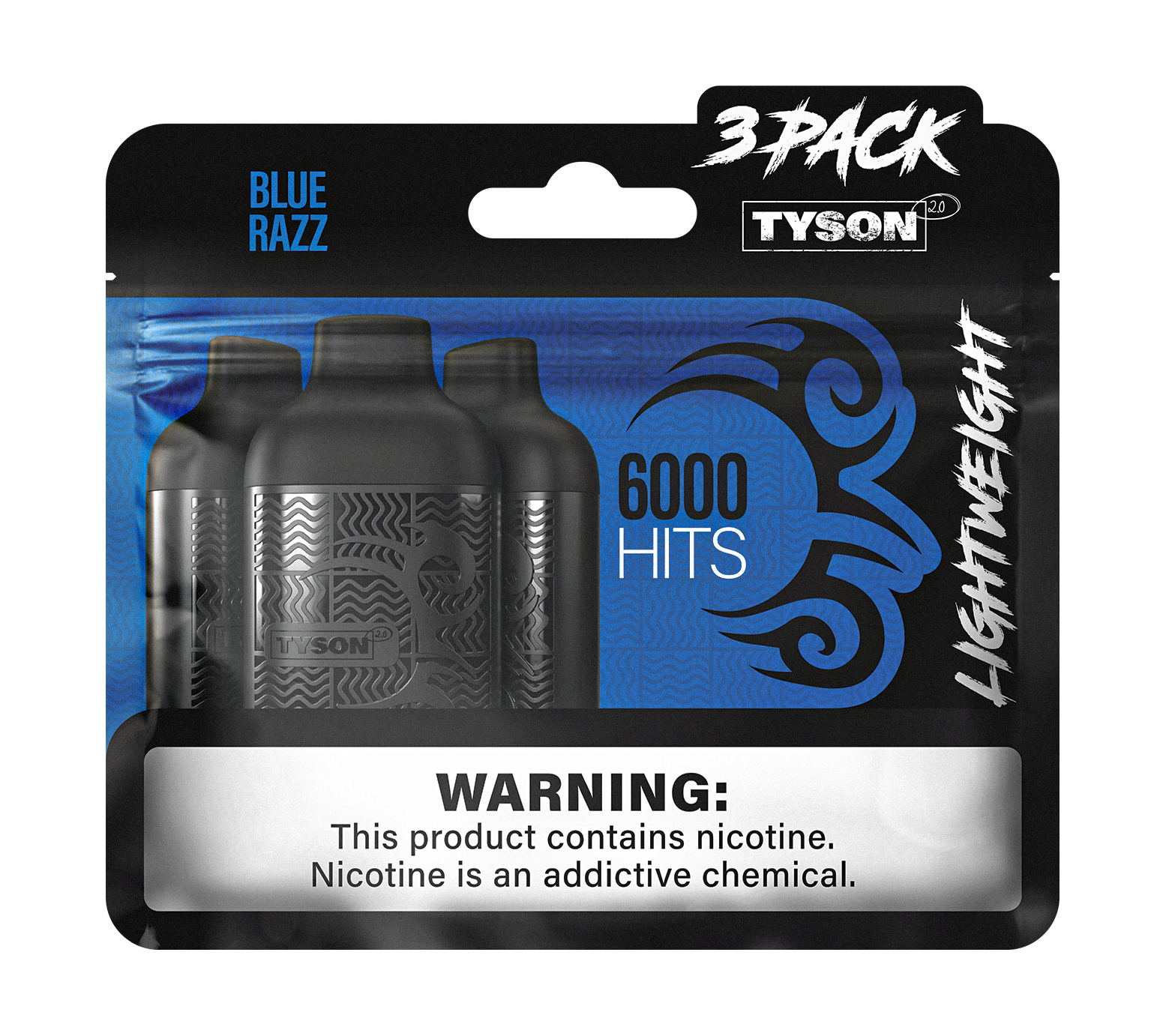 Tyson 2.0 Lightweight 6000 Puffs Disposable Vape Device 3 Pack