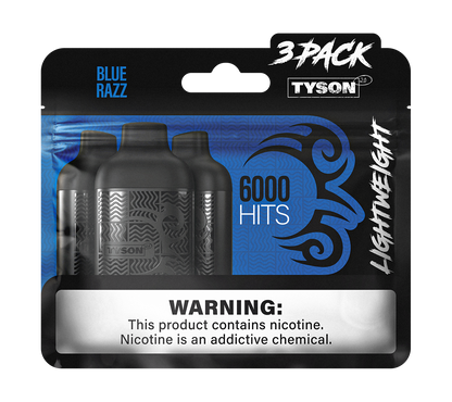 Tyson 2.0 Lightweight 6000 Puffs Disposable Vape Device 3 Pack