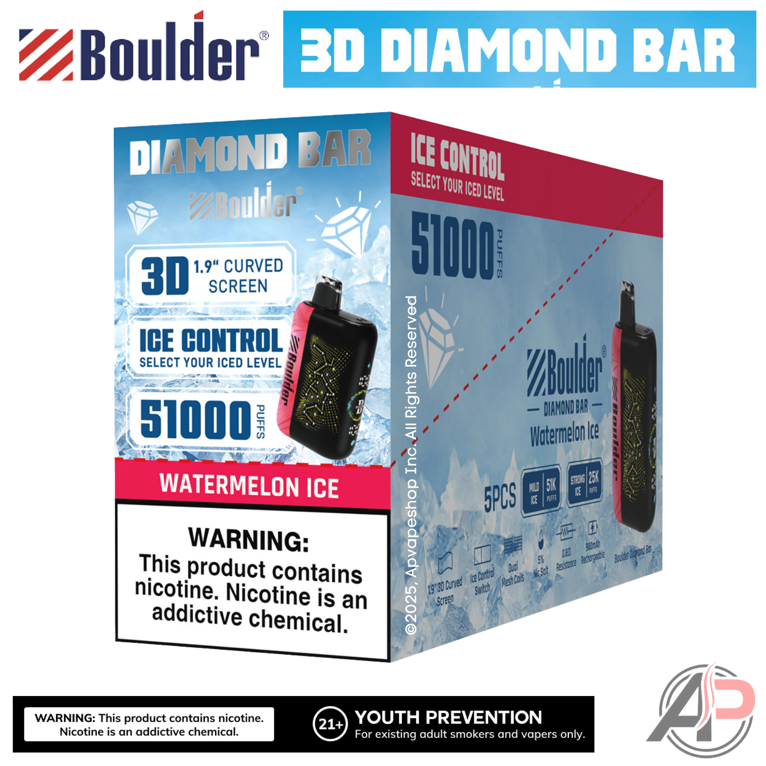 Boulder Diamond Bar 51000 Puffs Disposable Vape Device Apvs Boulder Diamond Bar 51000 Puffs Disposable Vape Device Apvs
