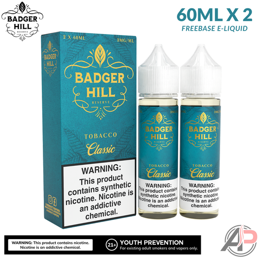 Badger Hill Reserve Classic Tobacco E-Liquid 120mL