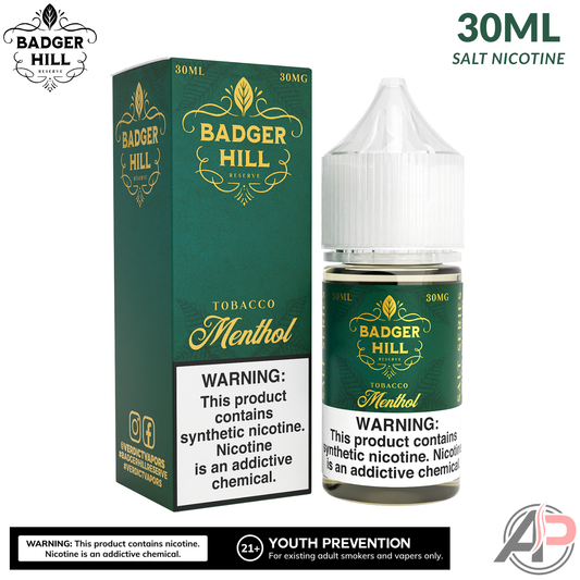 Badger Hill Reserve Menthol Tobacco Salt Nicotine 30mL