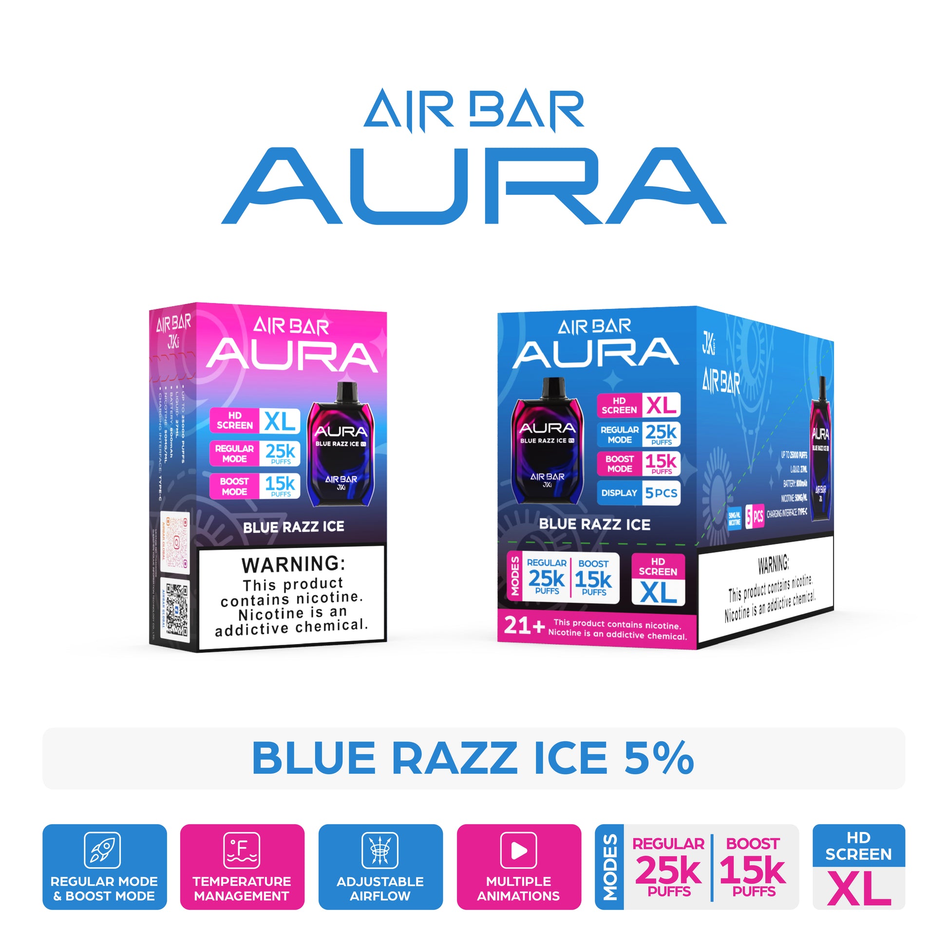 Air Bar Aura 25000 Puffs Disposable Vape Device