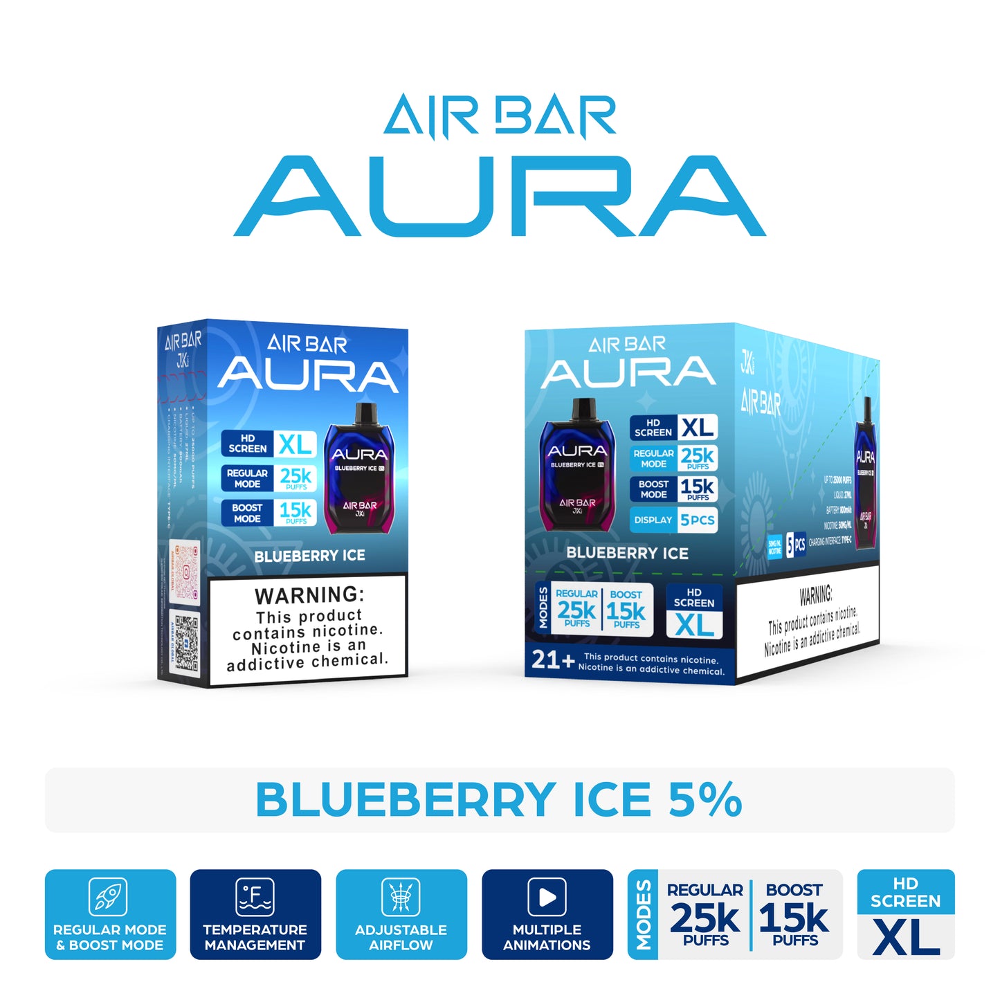 Air Bar Aura 25000 Puffs Disposable Vape Device