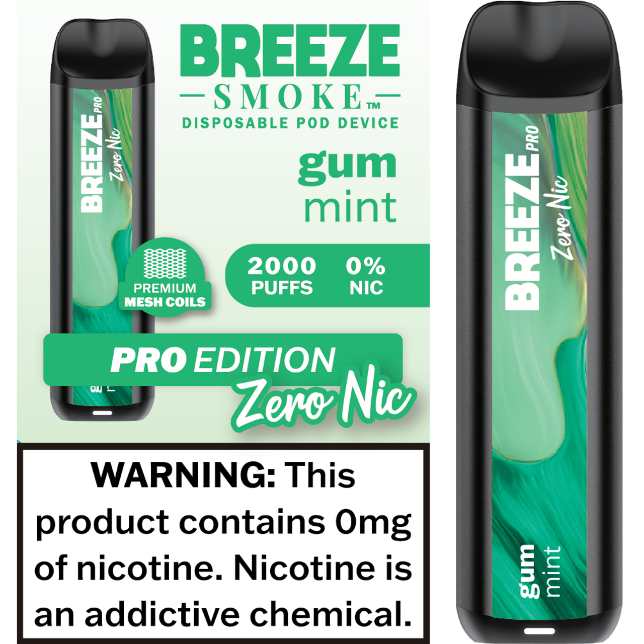 Breeze Smoke Pro Edition 2000 Puffs Disposable Vape Device