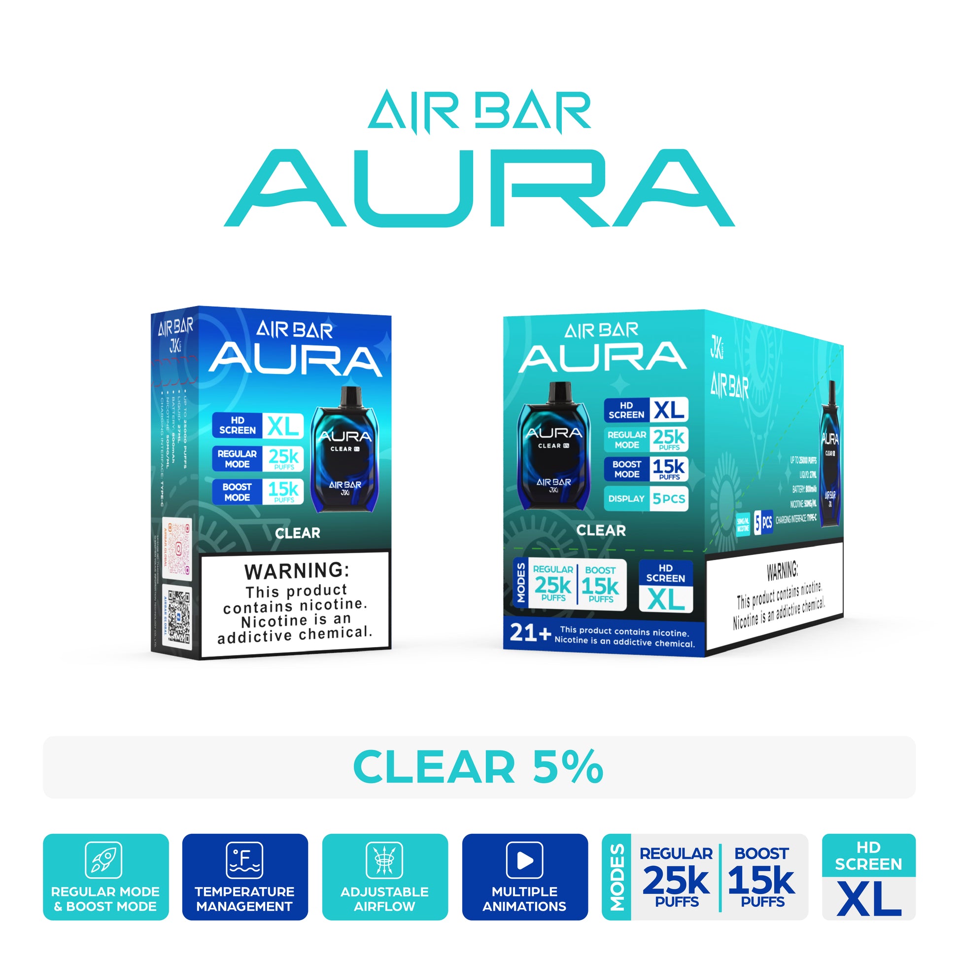 Air Bar Aura 25000 Puffs Disposable Vape Device