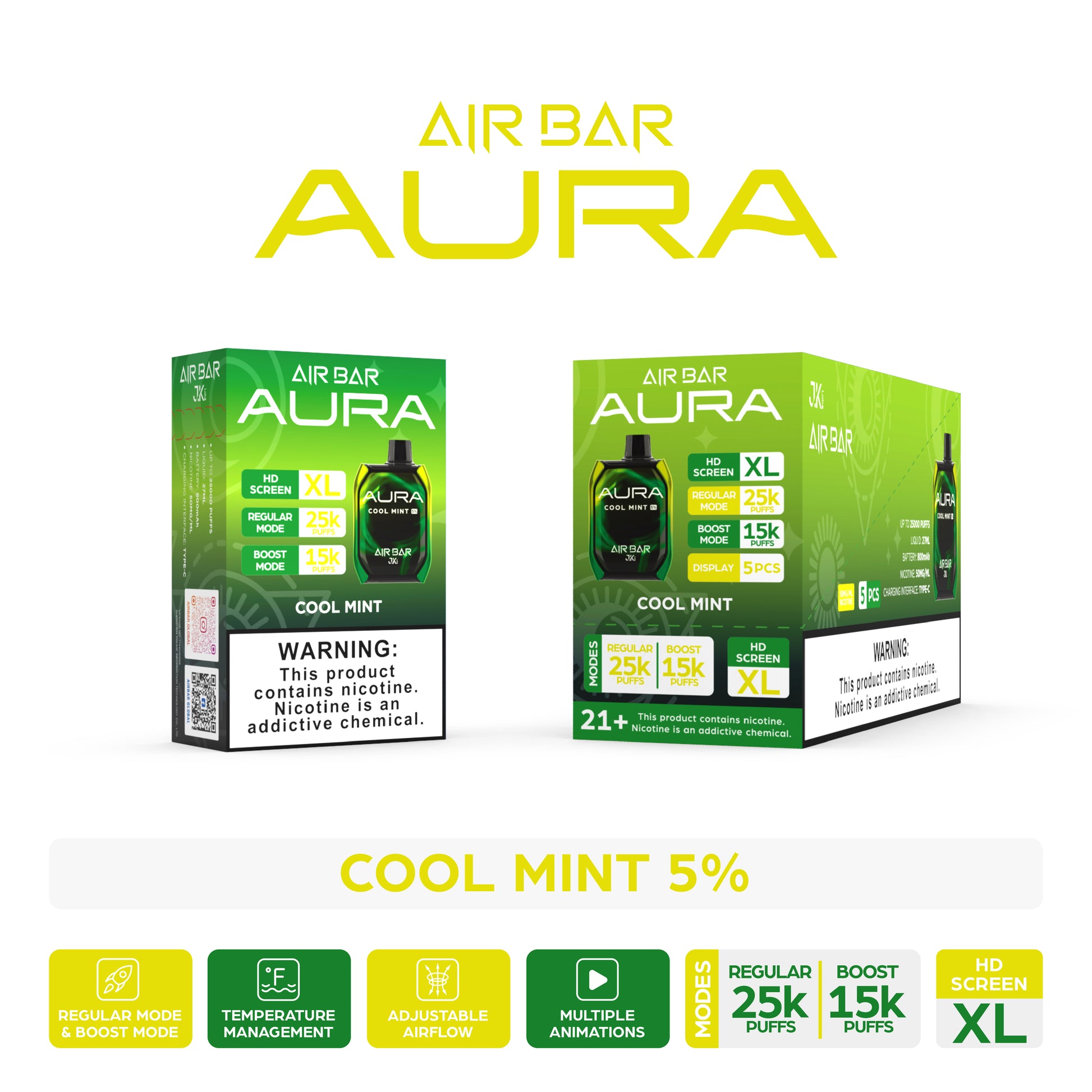 Air Bar Aura 25000 Puffs Disposable Vape Device