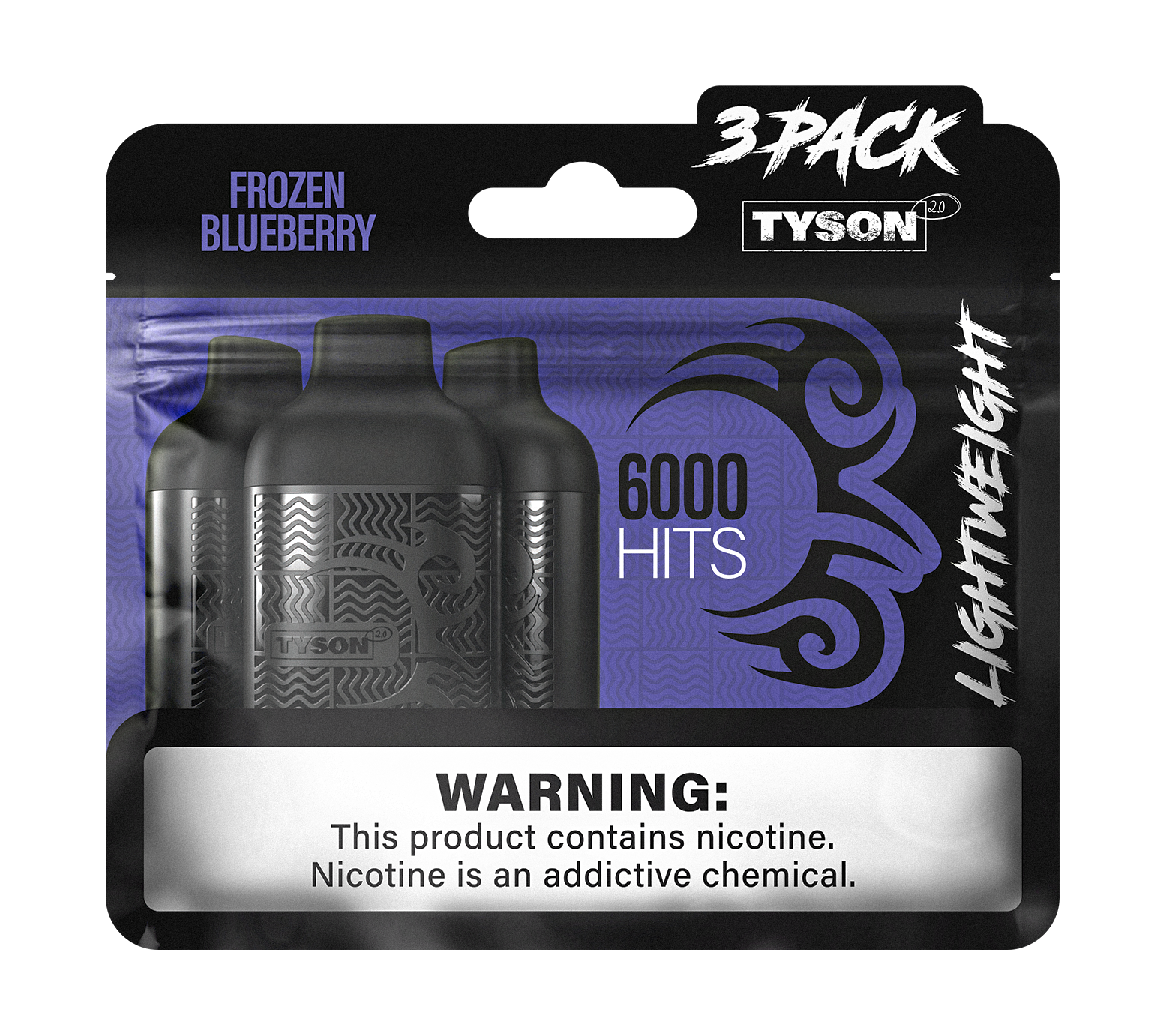 Tyson 2.0 Lightweight 6000 Puffs Disposable Vape Device 3 Pack