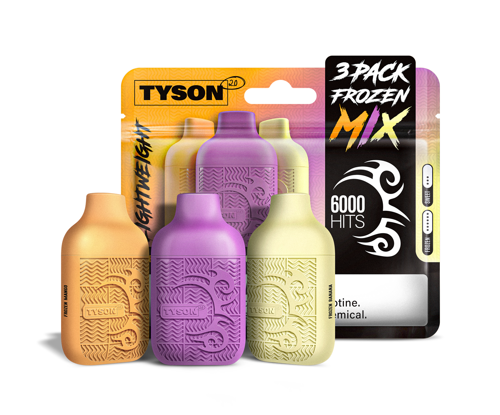 Tyson 2.0 Lightweight 6000 Puffs Disposable Vape Device 3 Pack