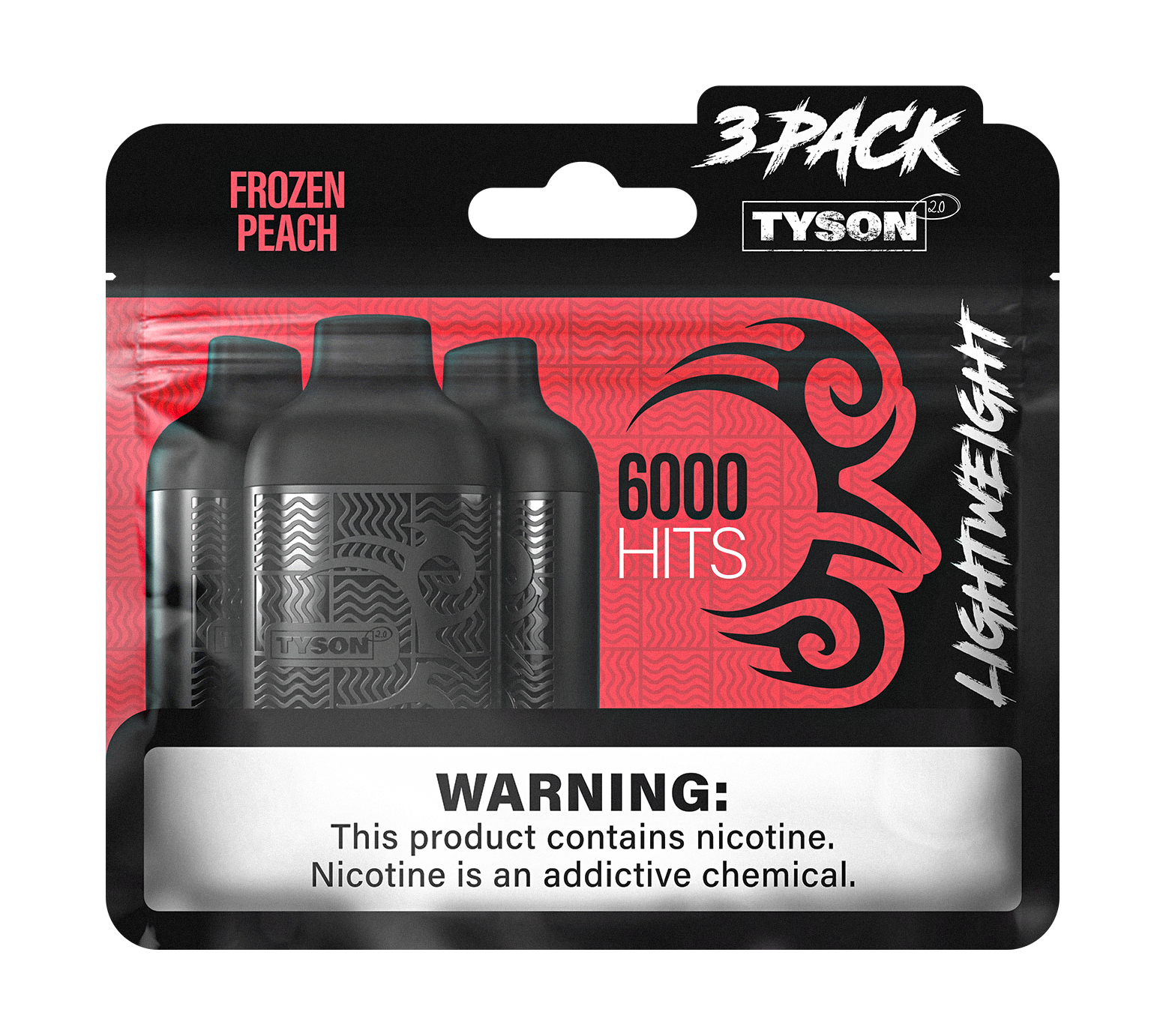 Tyson 2.0 Lightweight 6000 Puffs Disposable Vape Device 3 Pack