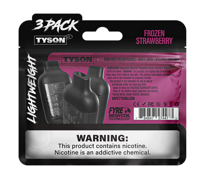 Tyson 2.0 Lightweight 6000 Puffs Disposable Vape Device 3 Pack