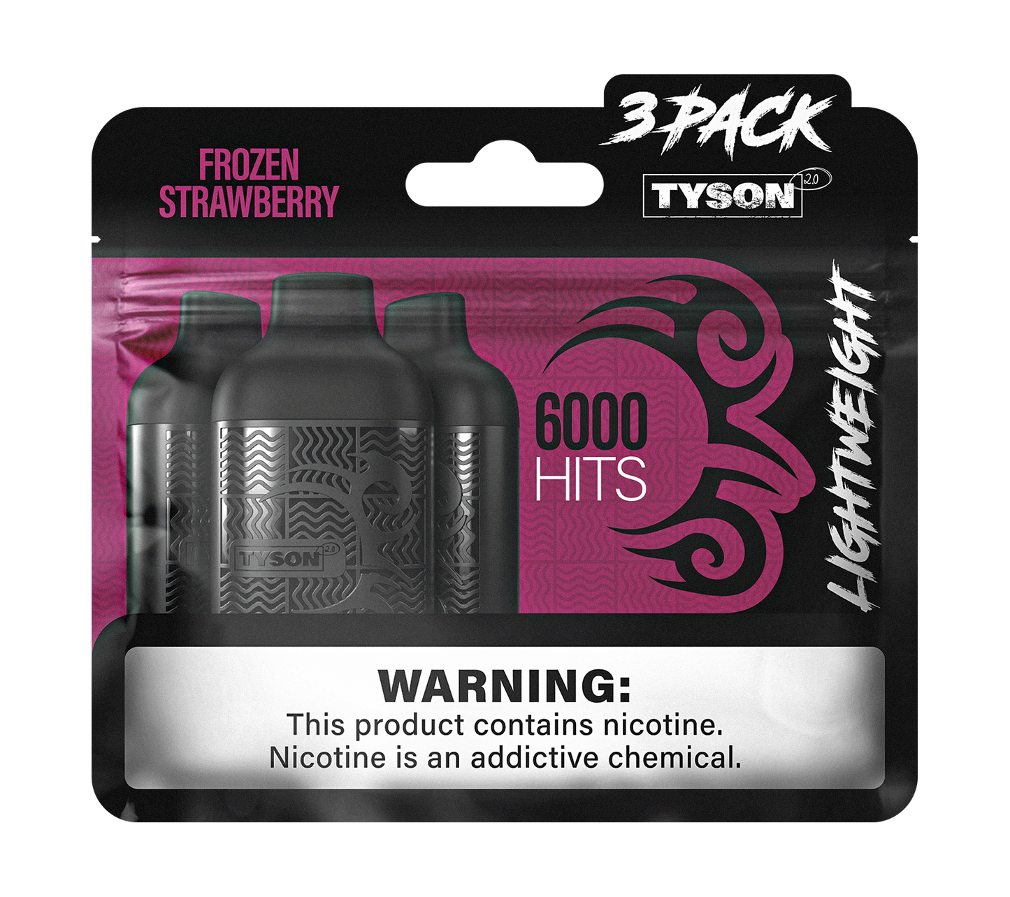 Tyson 2.0 Lightweight 6000 Puffs Disposable Vape Device 3 Pack