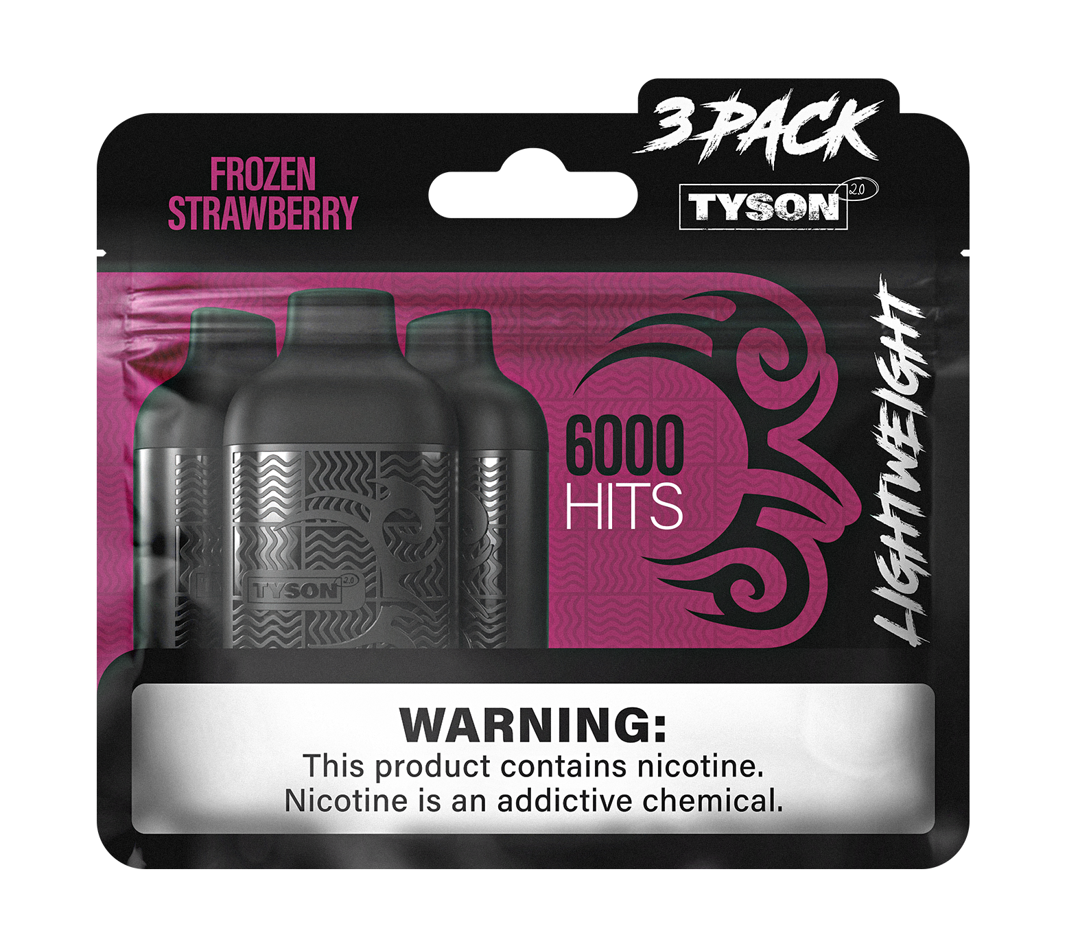 Tyson 2.0 Lightweight 6000 Puffs Disposable Vape Device 3 Pack