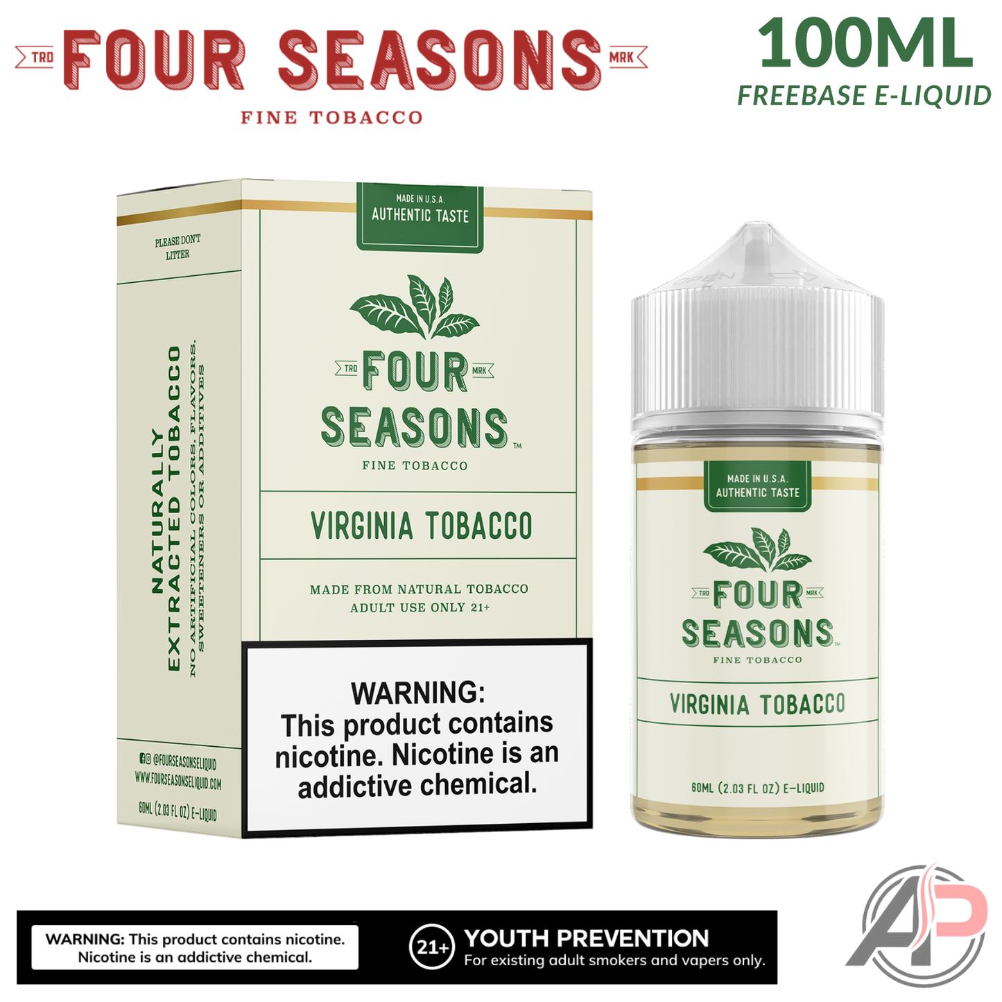 Four Seasons Virginia Tobacco E-Liquid 60mL