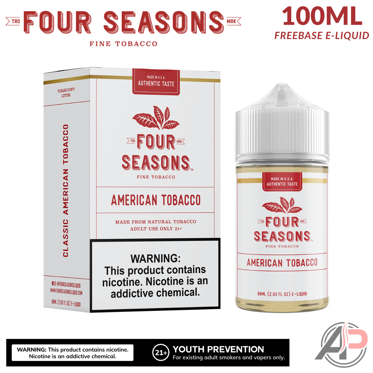 Four Seasons American Tobacco E-Liquid 60mL