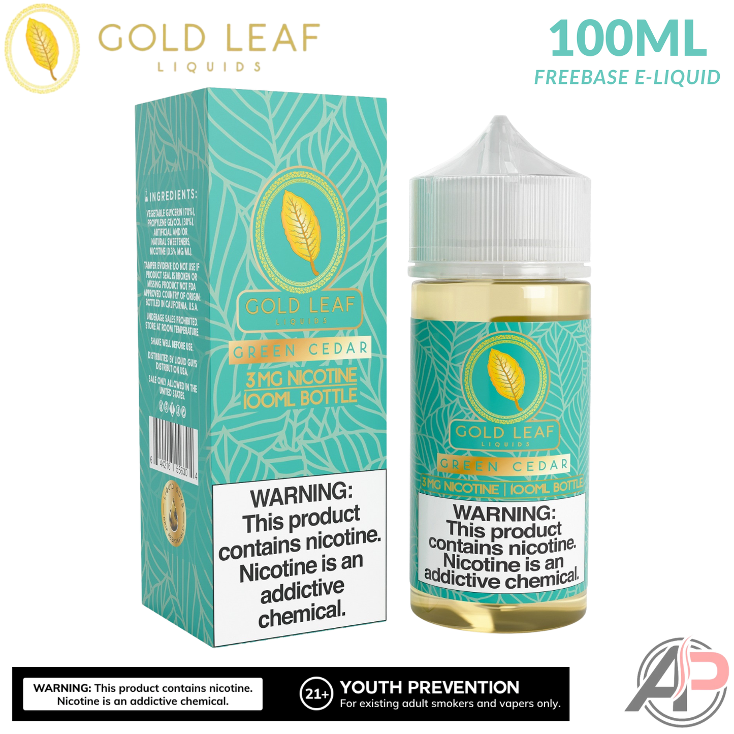 Gold Leaf Green Cedar E-Liquid 100mL