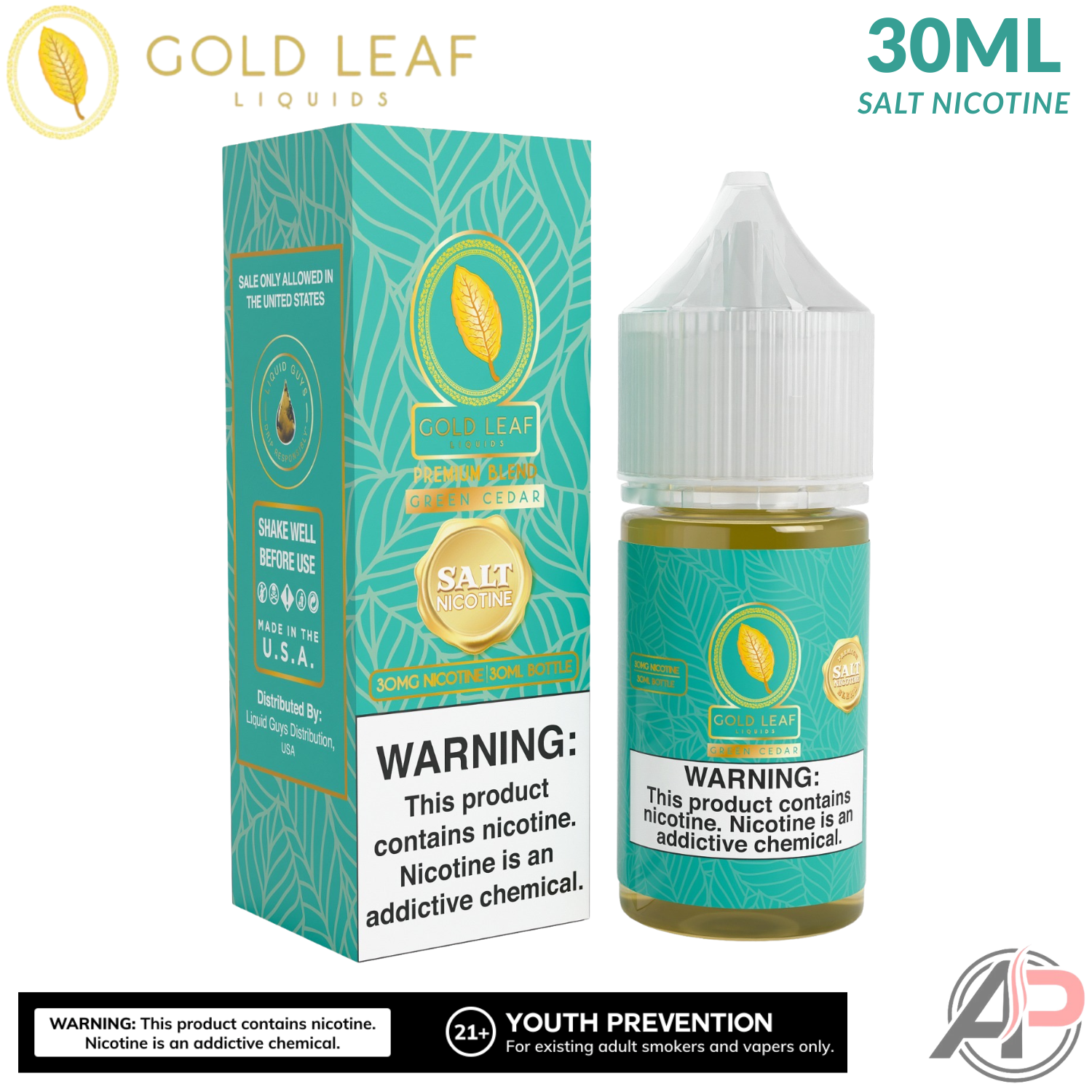 Gold Leaf Green Cedar Salt Nicotine 30mL