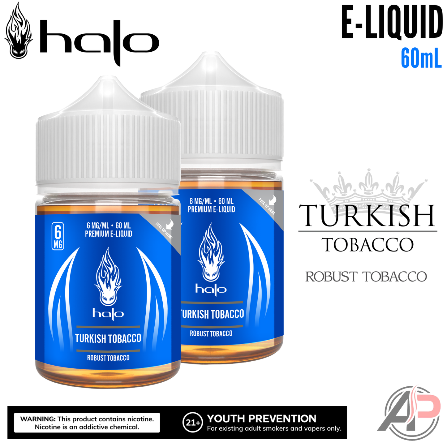 Halo Turkish Tobacco E-Liquid 60ml | Vape Juice | E-Juice Apvs Halo Turkish Tobacco E-Liquid 60ml | Vape Juice | E-Juice Apvs