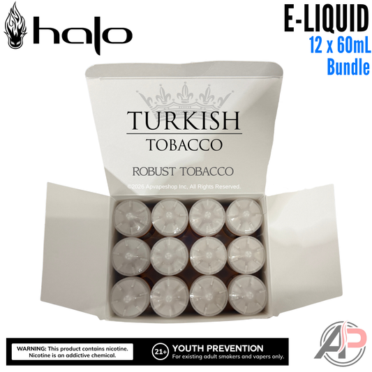 Halo Turkish Tobacco E-Liquid 60mL 12 Bottle Bundle Box