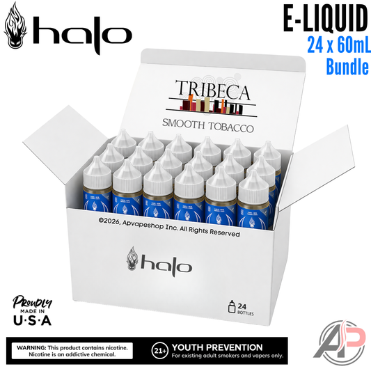 Halo Tribeca Smooth Tobacco E-Liquid 60mL 24 Bottle Mega Bundle Box