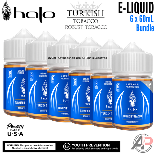 Halo Turkish Robust Tobacco E-Liquid 60mL 6 Bottle Bundle Box