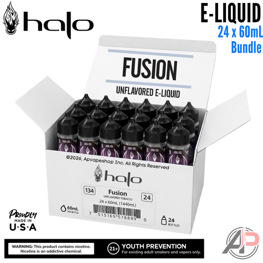 Halo Fusion Unflavored Tobacco E-Liquid 60mL 24 Bottle Mega Bundle Box