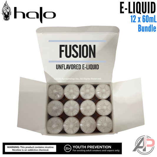 Halo Fusion Unflavored Tobacco E-Liquid 60mL 12 Bottle Bundle Box