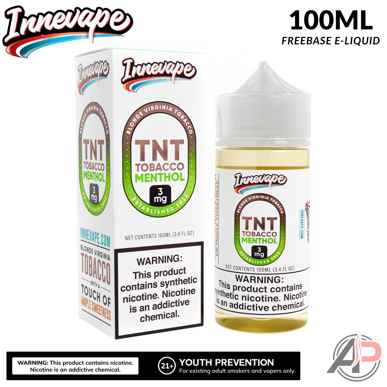 Innevape TNT Tobacco Menthol E-Liquid 100mL